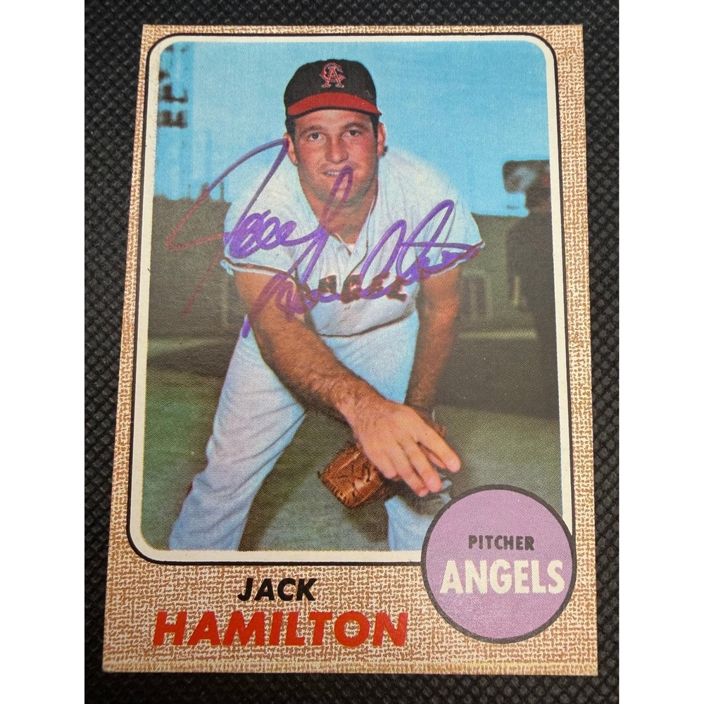 1968 Topps Jack Hamilton 193 Signed Autographed Card California Angels Pitcher